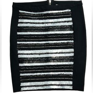 Haute‎ Hippie striped beaded mini skirt Women’s XS Black